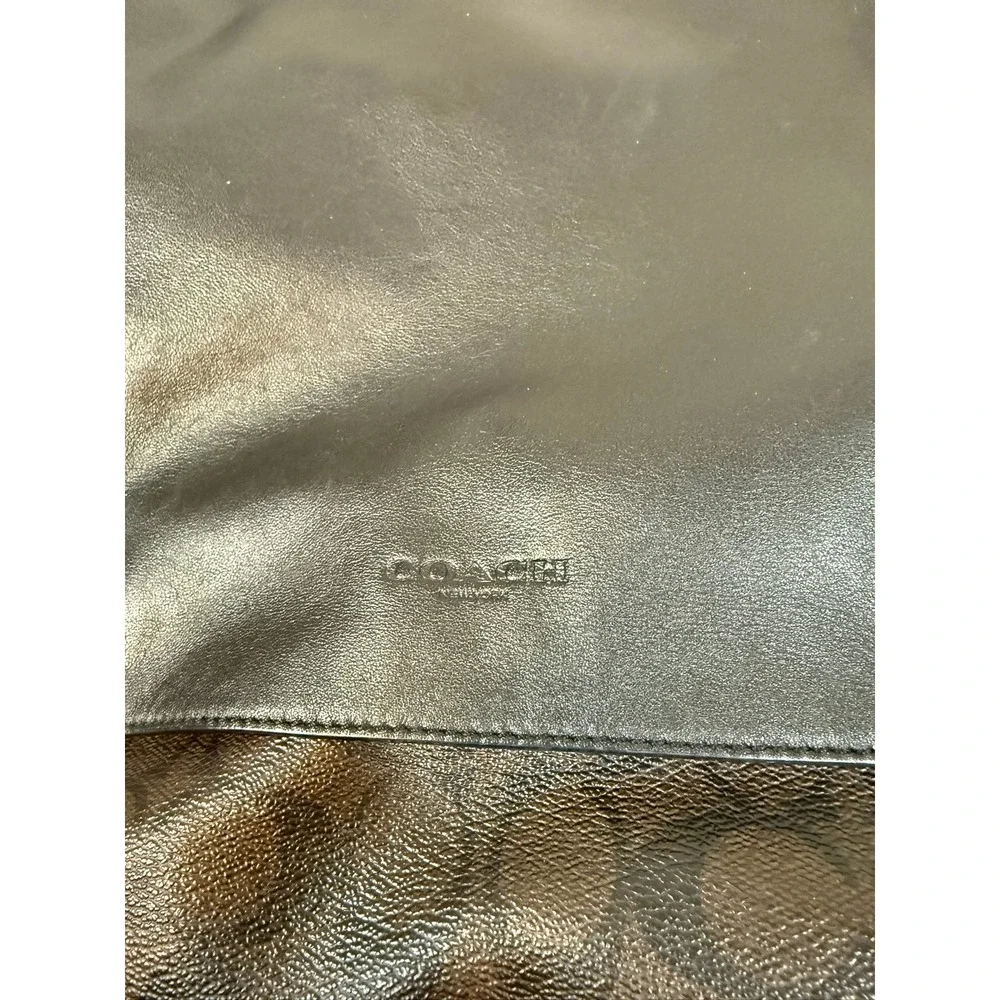 Coach F54771 Mens Charles Small Messenger Bag Black with Brown Signature Leather - Picture 3 of 11